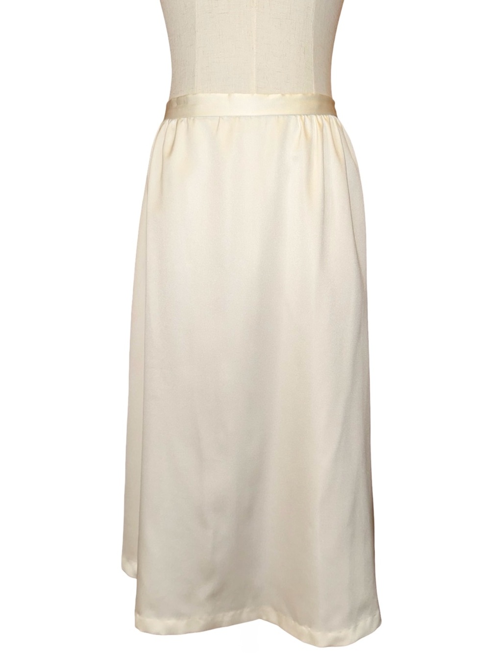 Vintage Ship ‘n Shore Cream A-Line Satin Skirt